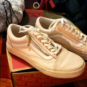 SOLD/Pink leather vans